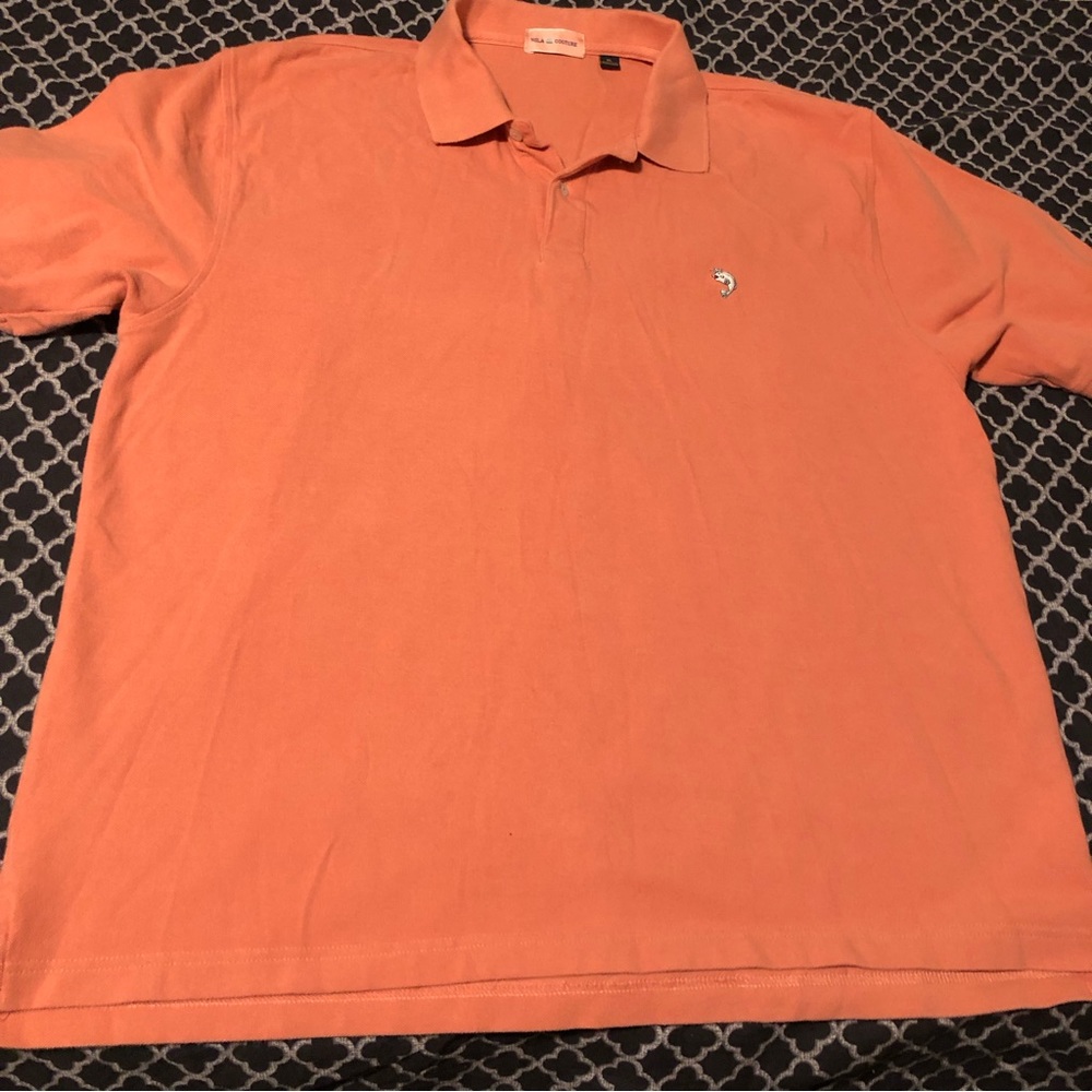 Nola Couture Men’s Pink Polo Shirt Sz XL Logo Short Sleeve